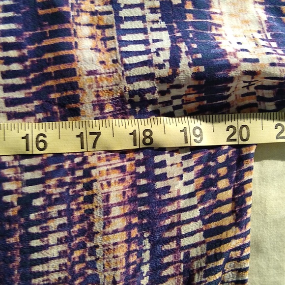 Nik +Zoe silk purple floaty silk blend tunic in pink purple white print medium - Picture 5 of 8